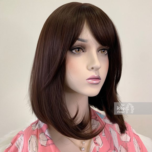 Dark Brown Bob Wig with Bangs | Mothers Day Gift | Zara - Picture 2 of 4